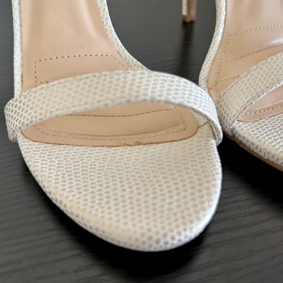 Lulu's | Loveliness White Lizard Strap Heels - Picture 5 of 8